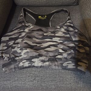 Xersion Gray Camouflage Sports Bra